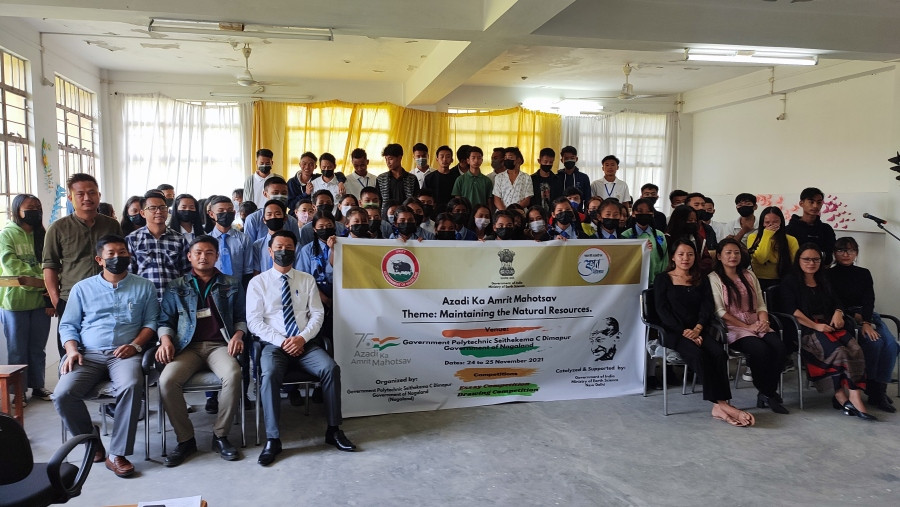 Participants of the ‘Azadi Ka Amrit Mahotsav’ event organised at Government Polytechnic Seithekema C on November 24 and 25.